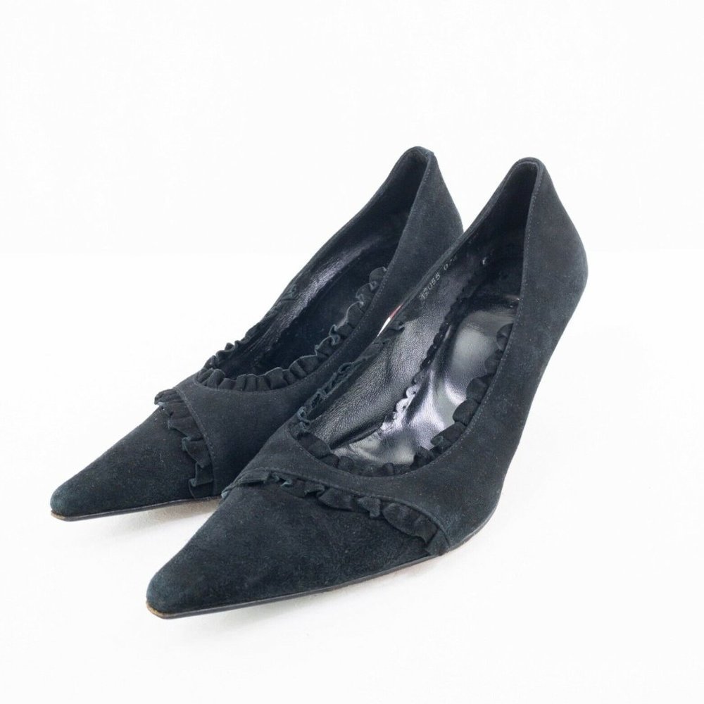 Ursula Mascaro Womens Shoes 6.5 Black Suede Pointed Toe Pump Heels #2435